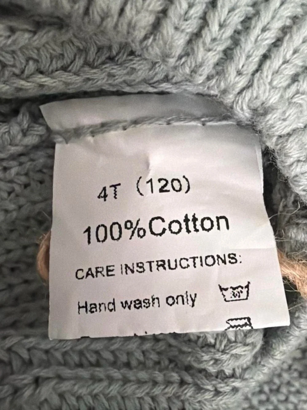Embroidered 'James' Knit Sweater - Sage Green with Rust Script